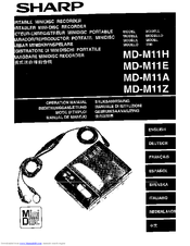 Sharp MD-M11A Operation Manual