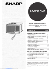 Sharp AF-W12CME Operation Manual