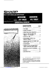 Sharp AY-1802S Operation Manual