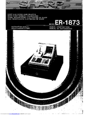 Sharp ER-1873 Instruction Manual