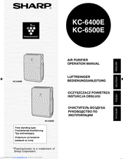 Sharp Plasmacluster KC-6400E Operation Manual