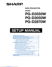 Sharp Notevision PG-D2870W Setup Manual