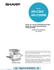 Sharp AR-C260 Printer Operation Manual