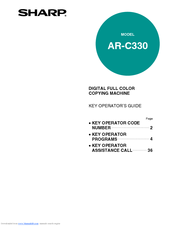 Sharp AR-C330 Key operators Key Operator's Manual