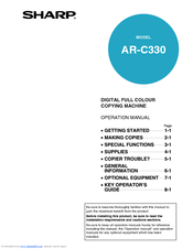 Sharp AR-C330 Key operators Operation Manual