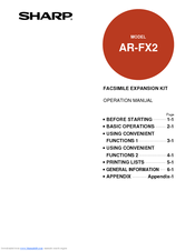 Sharp AR-FX2 Operation Manual