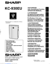Sharp Plasmacluster KC-930EU Operation Manual
