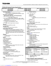 Toshiba Tecra M10-SP5922C Specifications