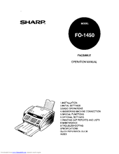 Sharp FO-1450 Operation Manual