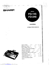 Sharp FO-145 Operation Manual
