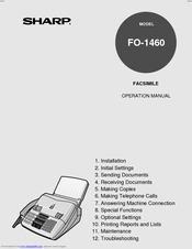 Sharp FO-1460 Operation Manual