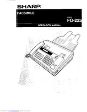 Sharp FO-225 Operation Manual