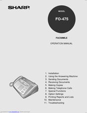 Sharp FO-475 Operation Manual