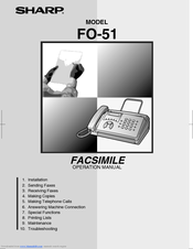 Sharp FO-51 Operation Manual