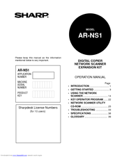 Sharp AR-NS1 Operation Manual