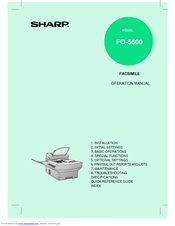 Sharp FO-5600 Operation Manual