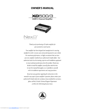 JL Audio NexD XD500/3 Owner's Manual