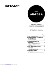 Sharp AR-PB2A Operation Manual