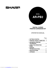 Sharp AR-PB2 Operation Manual