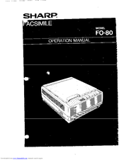 Sharp FO-80 Operation Manual