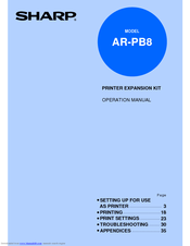 Sharp AR-PB8 Operation Manual