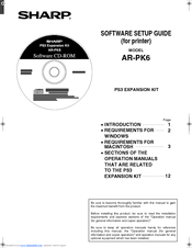 Sharp AR-PK6 Software Setup Manual