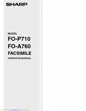 Sharp FO-A760 Operation Manual