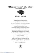 JL Audio CleanSweep CL_SES Owner's Manual