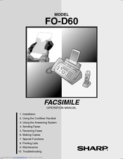 Sharp FO-D60 Operation Manual