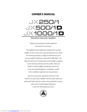 Jl Audio Jx1000 1d Owner S Manual Pdf Download Manualslib