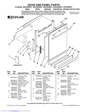 Jenn-Air JDB1255AWW1 Parts List