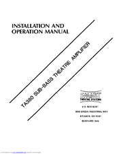 SMART TA380 Installation And Operation Manual