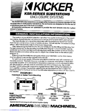 Kicker KSR-Series Manual