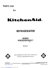 KitchenAid KSRS25QXWH11 Parts List