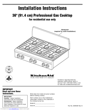 KitchenAid KGCP467HSS1 Installation Instructions Manual