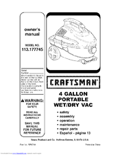 Craftsman 113.177745 Owner's Manual