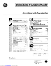 GE JBPB0 Use And Care & Installation Manual