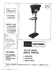 Craftsman 113.213780 Owner's Manual