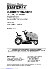 CRAFTSMAN 917.276923 Operator's Manual