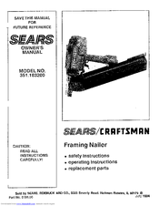 Craftsman 351.183200 Owner's Manual