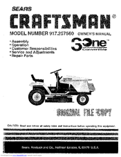CRAFTSMAN 3One 917.257560 Owner's Manual
