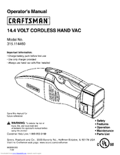 CRAFTSMAN 315.114460 Operator's Manual