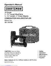 Craftsman 351.181740 Operator's Manual