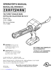CRAFTSMAN 315.115960 Operator's Manual