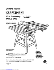 CRAFTSMAN 315.248200 Owner's Manual