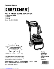 Craftsman 580.752300 Owner's Manual
