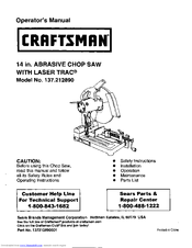 CRAFTSMAN 137.212890 Operator's Manual