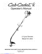 Cub Cadet CC 2025 Operator's Manual