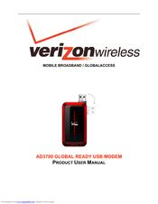 Verizon AD3700 GLOBAL READY USB MODEM Product User Manual