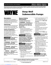 Wayne T50S10-4 Operating Instructions And Parts Manual